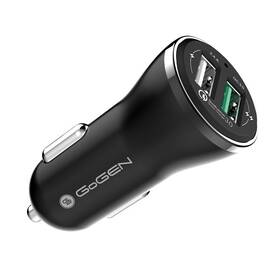 Adaptér do auta GoGEN CHQ 27, 2x USB, 2,4A s funkcí rychlonabíjení QC 3.0, 18W černá