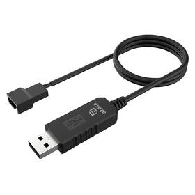 Adaptér AKASA USB to 3-Pin/4-Pin, 5V/12V  PC Fan černá barva
