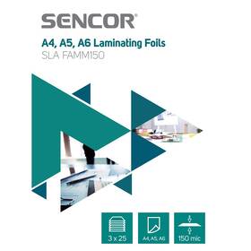 Laminovací fólie Sencor SLA FAMM150 A4, A5, A6, 150mic, 3x25 (45011751)