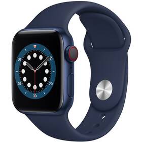 Chytré hodinky Apple Watch Series 6 GPS + Cellular, 40mm pouzdro z modrého hliníku - námořnicky tmavomodrý sportovní náramek (M06Q3HC/A)