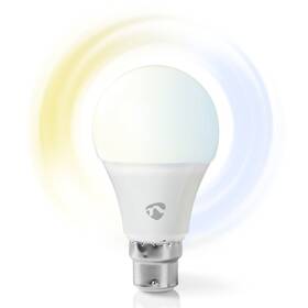 Chytrá žárovka Nedis SmartLife klasik, Wi-Fi, B22, 800 lm, 9 W, Studená Bílá / Teplá Bílá (WIFILW10WTB22)