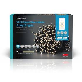 Vánoční osvětlení Nedis SmartLife LED, Wi-Fi, Teplá bílá, 400 LED, 20 m, Android / IOS (WIFILX01W400)