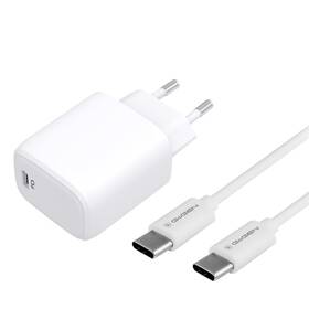 Nabíječka do sítě GoGEN ACHPD 120, 1x USB-C PD 20W + USB-C/USB-C kabel 1m bílá barva
