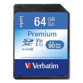 Paměťová karta Verbatim Premium SDXC 64GB UHS-I V10 U1 (90R/10W) (44024)