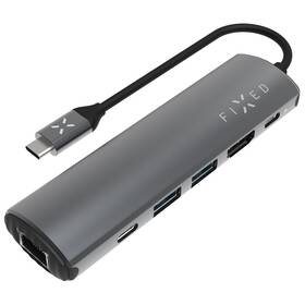 USB Hub FIXED USB-C FIXED HUB Pro, pro notebooky a tablety (FIXHU-P-GR) šedý