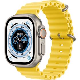 Chytré hodinky Apple Watch Ultra GPS + Cellular, 49mm pouzdro z titanu - žlutý oceánský řemínek (MNHG3CS/A)