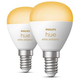 Chytrá žárovka Philips Hue Bluetooth, 5,1W, E14, White Ambiance, 2ks (929003573702)