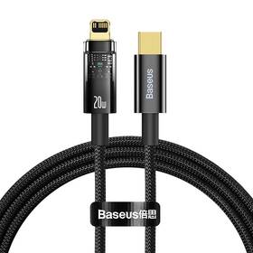 Kabel Baseus Explorer Series USB-C/Lightning s inteligentním vypnutím 20 W, 1m (CATS000001) černý