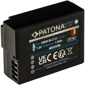 Baterie PATONA pro foto Panasonic DMW-BLC12 1100mAh Li-Ion Platinum, USB-C (1402)