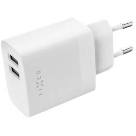 Nabíječka do sítě FIXED 17W Smart Rapid Charge, 2x USB + USB-C kabel 1m (FIXC17N-2UC-WH) bílá