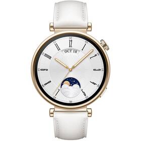 Chytré hodinky Huawei Watch GT 4 41 mm - Gold + White Leather Strap (55020BJB)