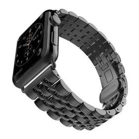 Řemínek WG klasik, kovový, na Apple Watch 42/44/45/49 mm + adapter (10569) černý