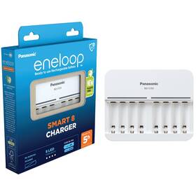 Nabíječka Panasonic Eneloop Smart-Charger pro AA x 1-8 Baterii/AAA x 1-8 Baterii (BQ-CC63E)