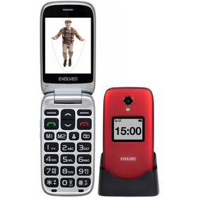 Mobilní telefon Evolveo EasyPhone FP červená barva
