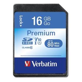 Paměťová karta Verbatim Premium SDHC 16GB UHS-I V10 U1 (80R/10W) (43962)