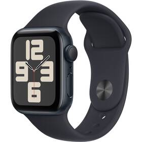 Chytré hodinky Apple Watch SE 2023 GPS 40mm pouzdro z temně inkoustového hliníku - temně inkoustový sportovní řemínek - S/M (MR9X3QC/A)
