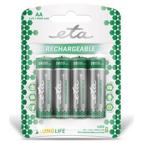 Baterie nabíjecí ETA AA, HR06, 2600mAh, Ni-MH, blistr 4ks (R06CHARGE26004)