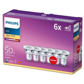 Žárovka LED Philips bodová, 4,6W, GU10, teplá bílá, 6ks (8718696586013)