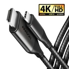 Kabel Axagon USB-C / HDMI 2.0, 1.8m, 4K/60Hz HDR10 černá barva

