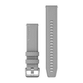 Řemínek Garmin Quick Release 20mm, silikonový šedý, stříbrná přezka (010-12925-00)