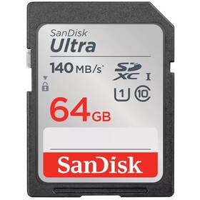 Paměťová karta SanDisk SDXC Ultra 64 GB UHS-I U1 (140R) - zánovní - 12 měsíců záruka