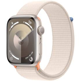 Chytré hodinky Apple Watch Series 9 GPS 45mm pouzdro z hvezdně bílého hliníku - hvězdně bílý provlékací sportovní řemínek (MR983QC/A)