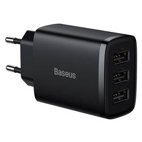 Nabíječka do sítě Baseus 3x USB-A 17 W (CCXJ020101) černá
