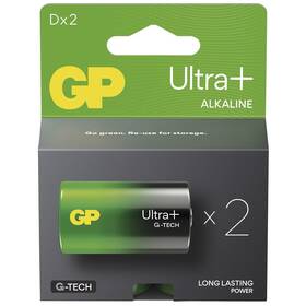 Baterie alkalická GP Ultra Plus D (LR20), 2 ks (B03412)