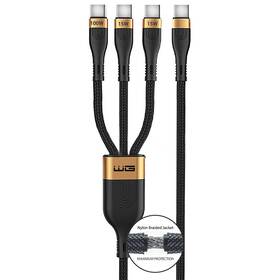 Kabel WG 3v1 USB-C x 3x USB-C 130W 1,5m černá barva
