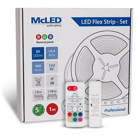 LED pásek McLED s ovládáním Nano - sada 1 m - Professional, 60 LED/m, RGB, 560 lm/m, vodič 3 m (ML-123.601.60.S01004)