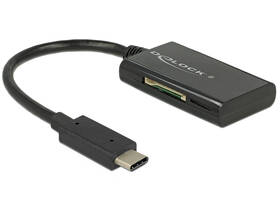 Čtečka paměťových karet DeLock USB-C/ SD, micro SD (91740) černá - zánovní - 24 měsíců záruka