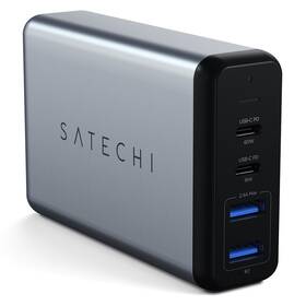 Nabíječka do sítě Satechi 75W Dual PD Travel Charger (2x USB,1x USB-C PD 18W,1x USB-C PD 60W) (ST-MC2TCAM) šedá