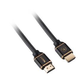 Kabel GoGEN HDMI 2.0, 1m, pozlacený, opletený, High speed, s ethernetem (HDMI100MM07) černý
