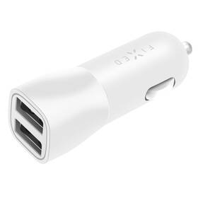 Adaptér do auta FIXED 2x USB, 15W Smart Rapid Charge (FIXCC15-2U-WH) bílý