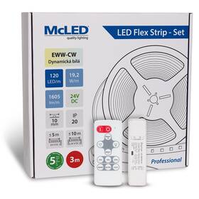LED pásek McLED sada 3 m + Přijímač Nano CCT, 120 LED/m, EWW-CW, 1605 lm/m, vodič 3 m (ML-127.632.60.S03003)