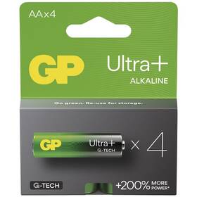 Baterie alkalická GP Ultra Plus AA (LR6), 4 ks (B03214)