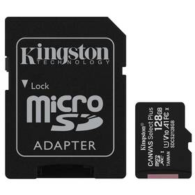 Paměťová karta Kingston MicroSDXC 128GB UHS-I U1 (100R/10W) + adapter 
