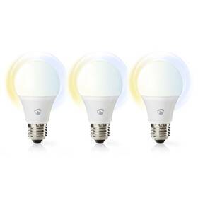 Chytrá žárovka Nedis SmartLife klasik, Wi-Fi, E27, 806 lm, 9 W, Teplá - studená bílá, 3ks (WIFILRW30E27)