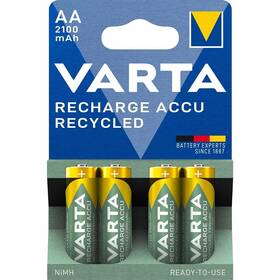 Baterie nabíjecí Varta Recharge Accu Recycled, AA,Ni-Mh, 2100mAh, 4ks 
