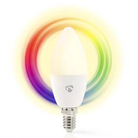 Chytrá žárovka Nedis SmartLife svíčka, Wi-Fi, E14, 470 lm, 4.9 W, RGB / Teplá - studená bílá (WIFILRC10E14)