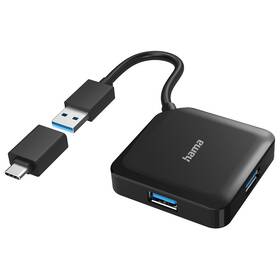 USB Hub Hama USB,USB-C/4x USB 3.2 Gen 1 černá barva
