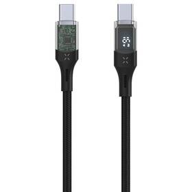 Kabel FIXED USB-C/USB-C, s displejem, PD, 100W, 2 m černá barva
