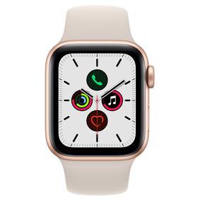 Chytré hodinky Apple Watch SE GPS, 44mm pouzdro ze zlatého hliníku - hvězdně bílý sportovní řemínek (MKQ53HC/A)