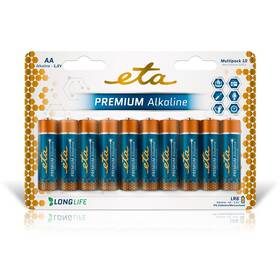 Baterie alkalická ETA PREMIUM ALKALINE AA, LR06, blistr 10ks (R06PREM10)