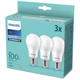Žárovka LED Philips klasik, 13W, E27, chladná denní, 3ks (8719514403840)