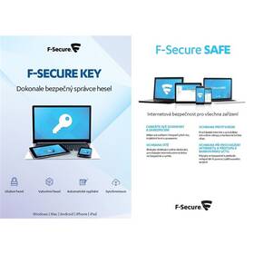 Software F-Secure TOTAL,  3 zařízení / 1 rok + KEY Premium X zařízení / 2 roky (FCFTBR1N003G1KEY)