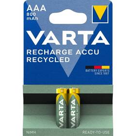 Baterie nabíjecí Varta Recycled HR03, AAA, 800mAh, Ni-MH, blistr 2ks (56813101402)