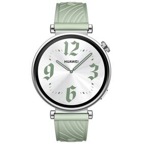 Chytré hodinky Huawei Watch GT 4 41 mm - Silver + Green Fluoroelastomer Strap (55020CES)