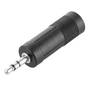 Redukce GoGEN 3,5mm/6,3mm jack, stereo (JACKMF02) černá