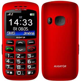 Mobilní telefon Aligator A670 Senior (A670R) červený - s kosmetickou vadou - 12 měsíců záruka